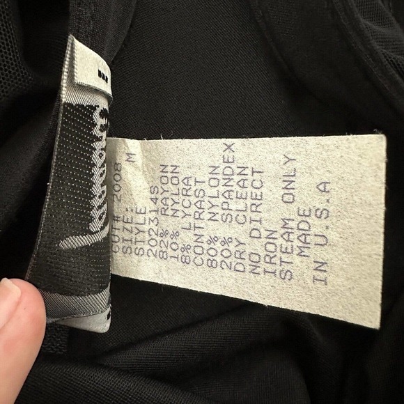 Tadashi Womens Vintage Mini Dress Size M New Black Mesh Sleeve Sheath Cocktail - Picture 7 of 11